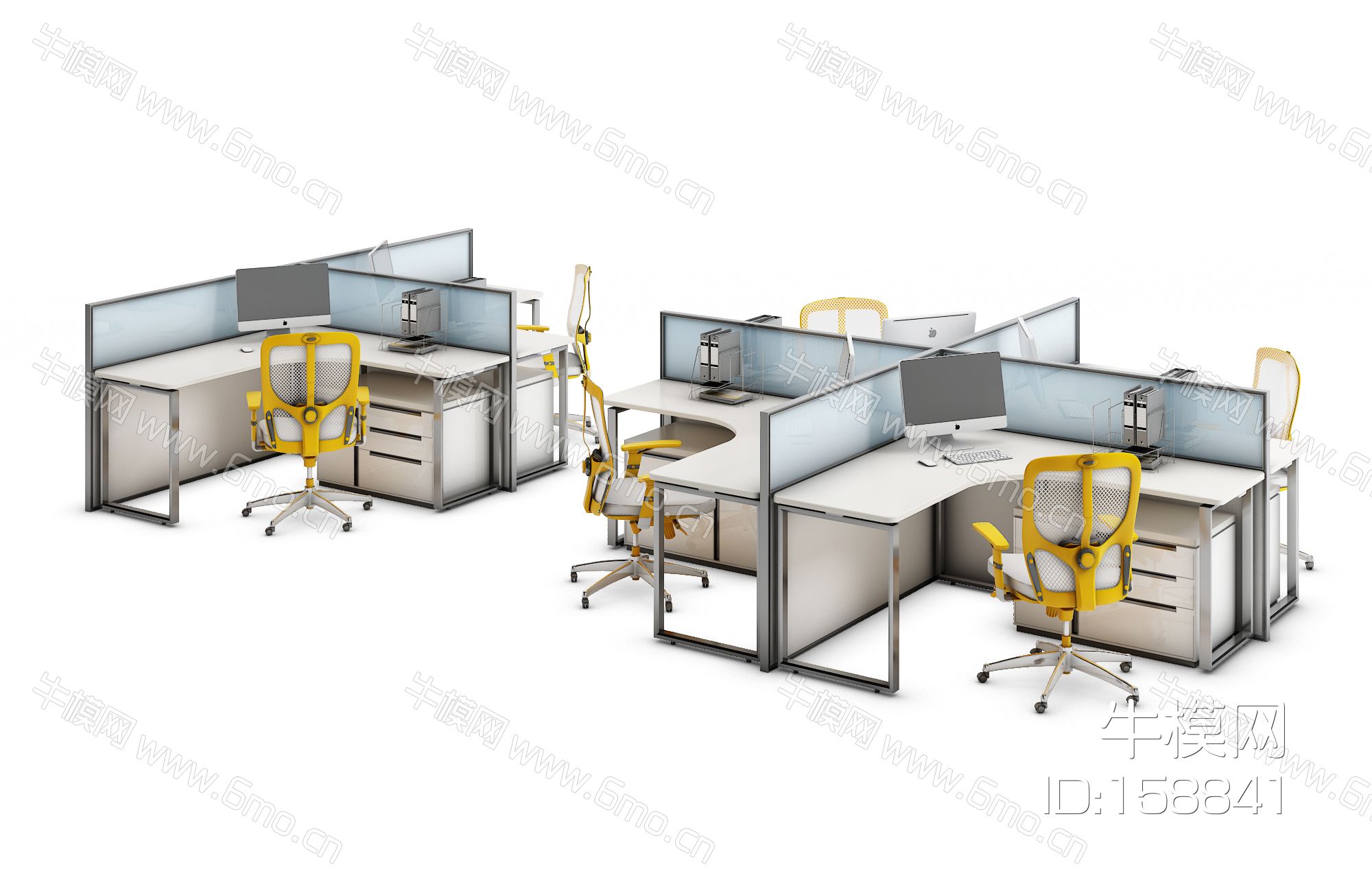 现代办公桌工位