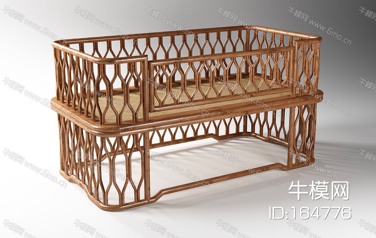 新中式木质婴儿床