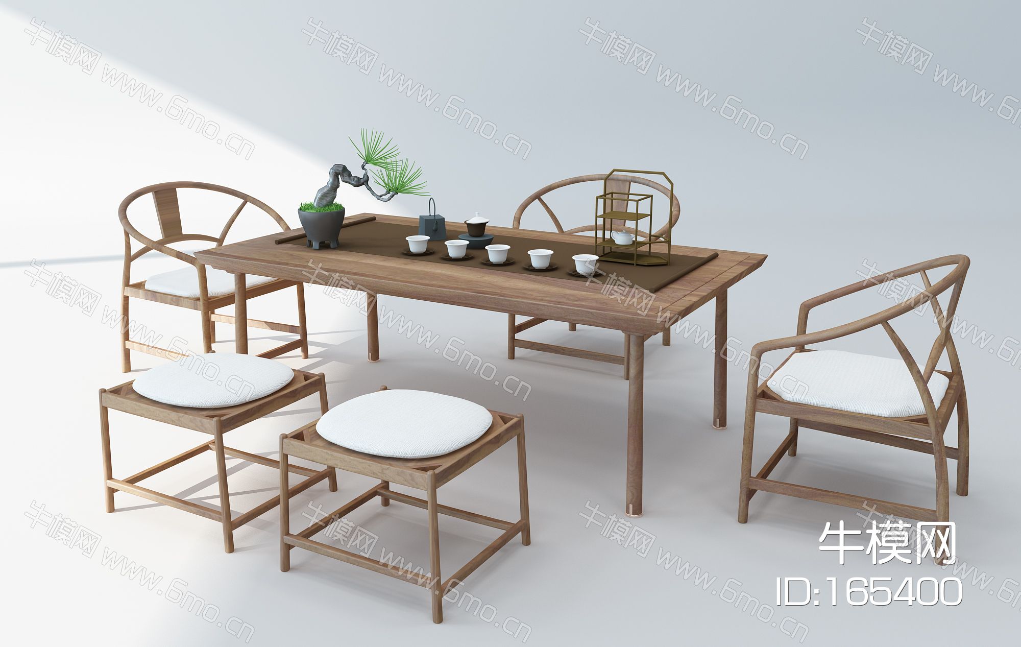 中式椅子茶具