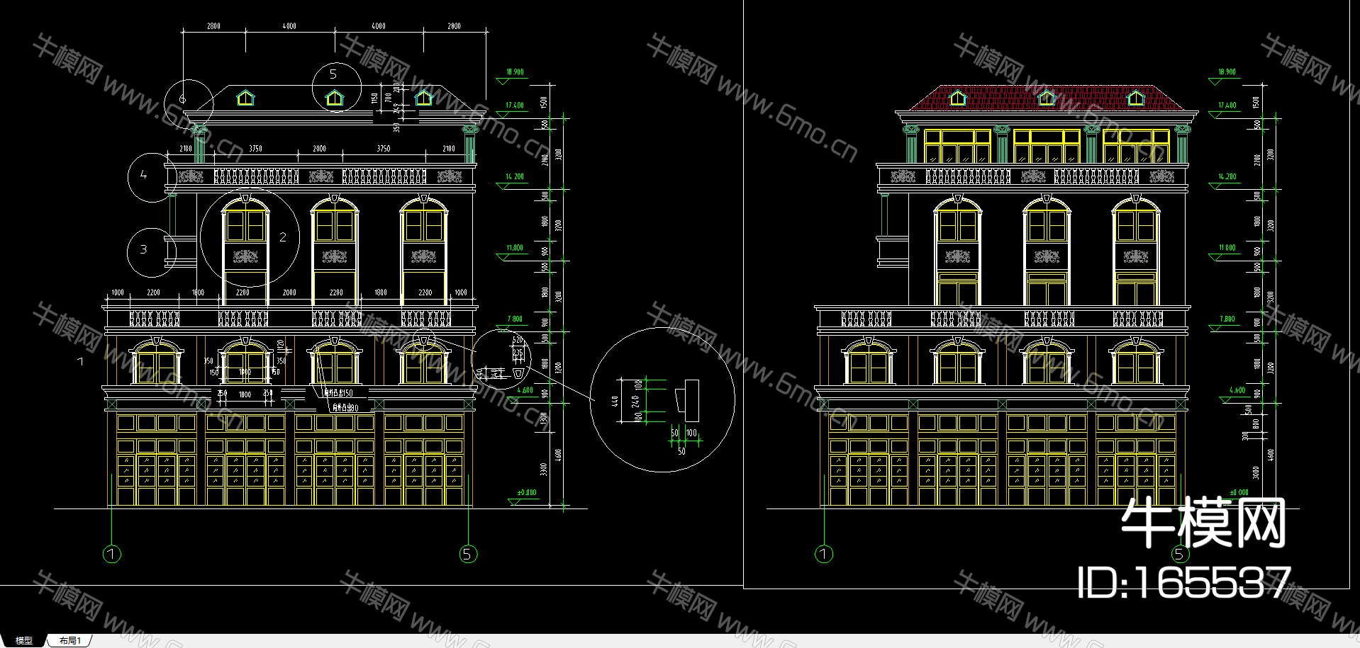 桂林某别墅设计建筑施工图
