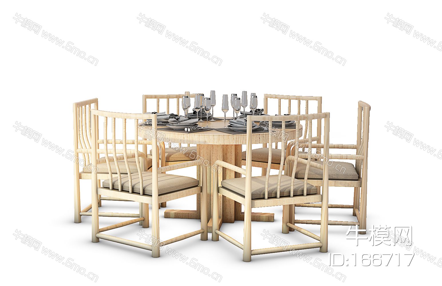 中式餐桌椅组合