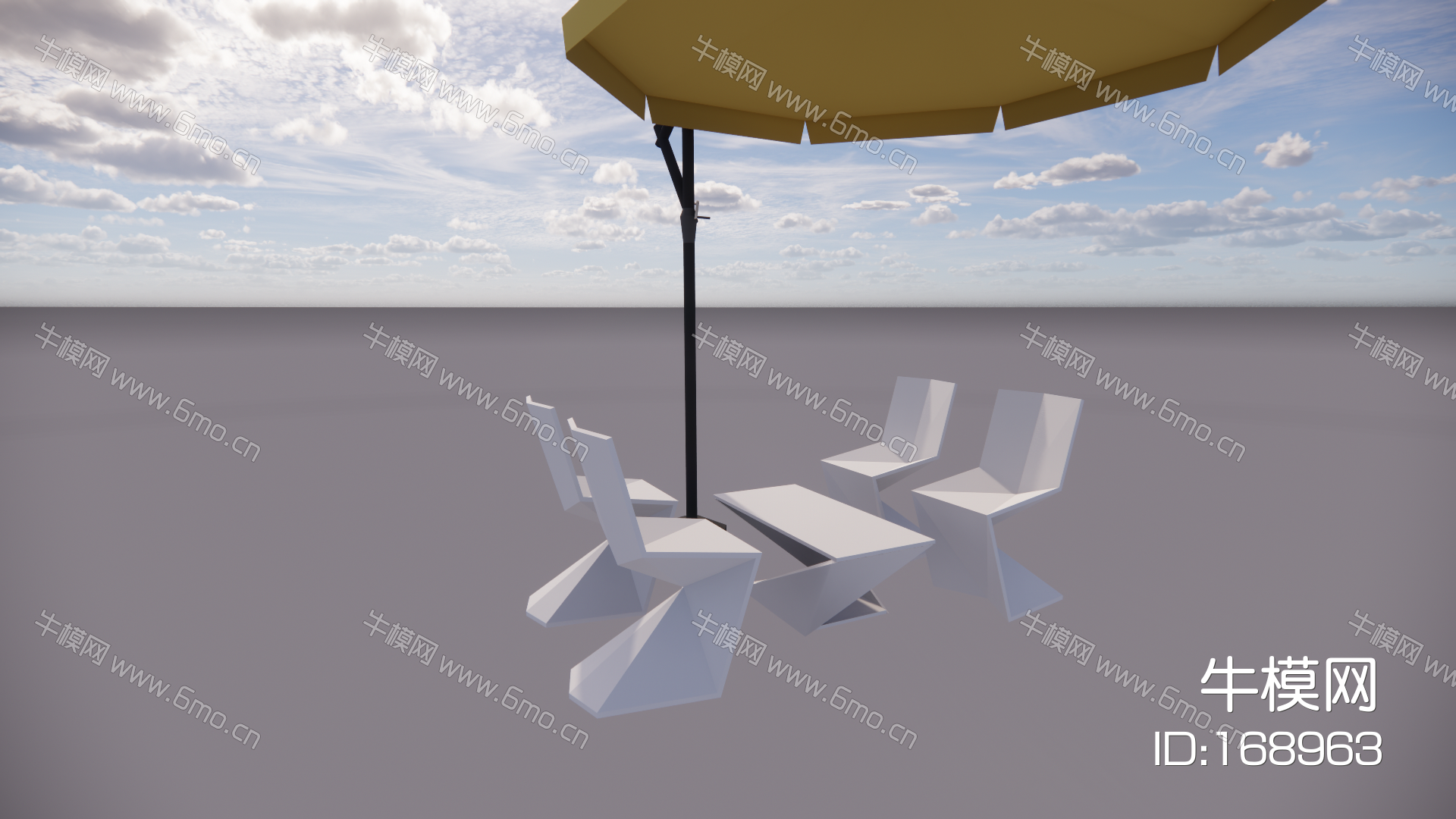 折线景观伞椅