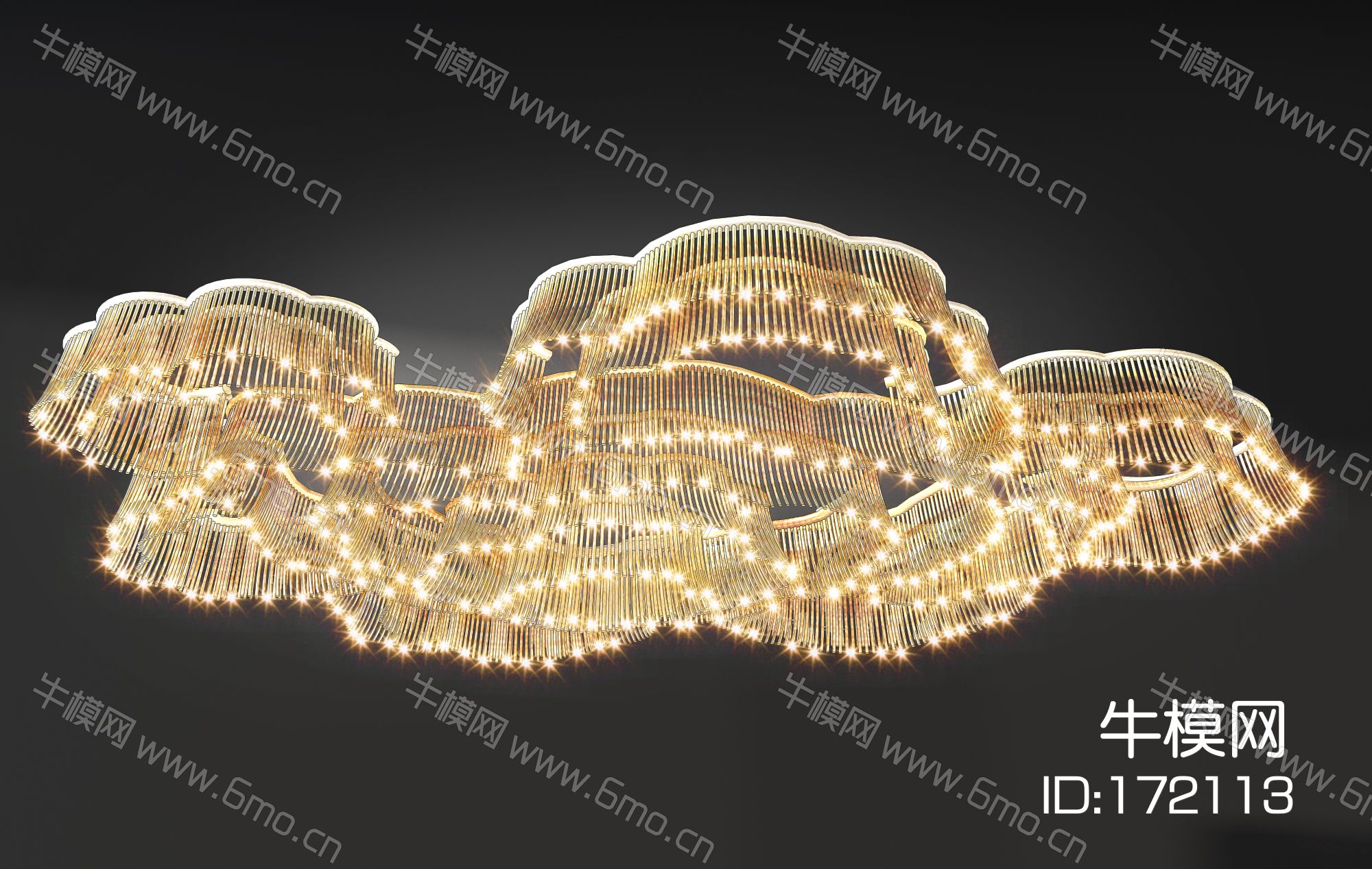 新中式大型宴会厅花瓣水晶吊灯吸顶灯