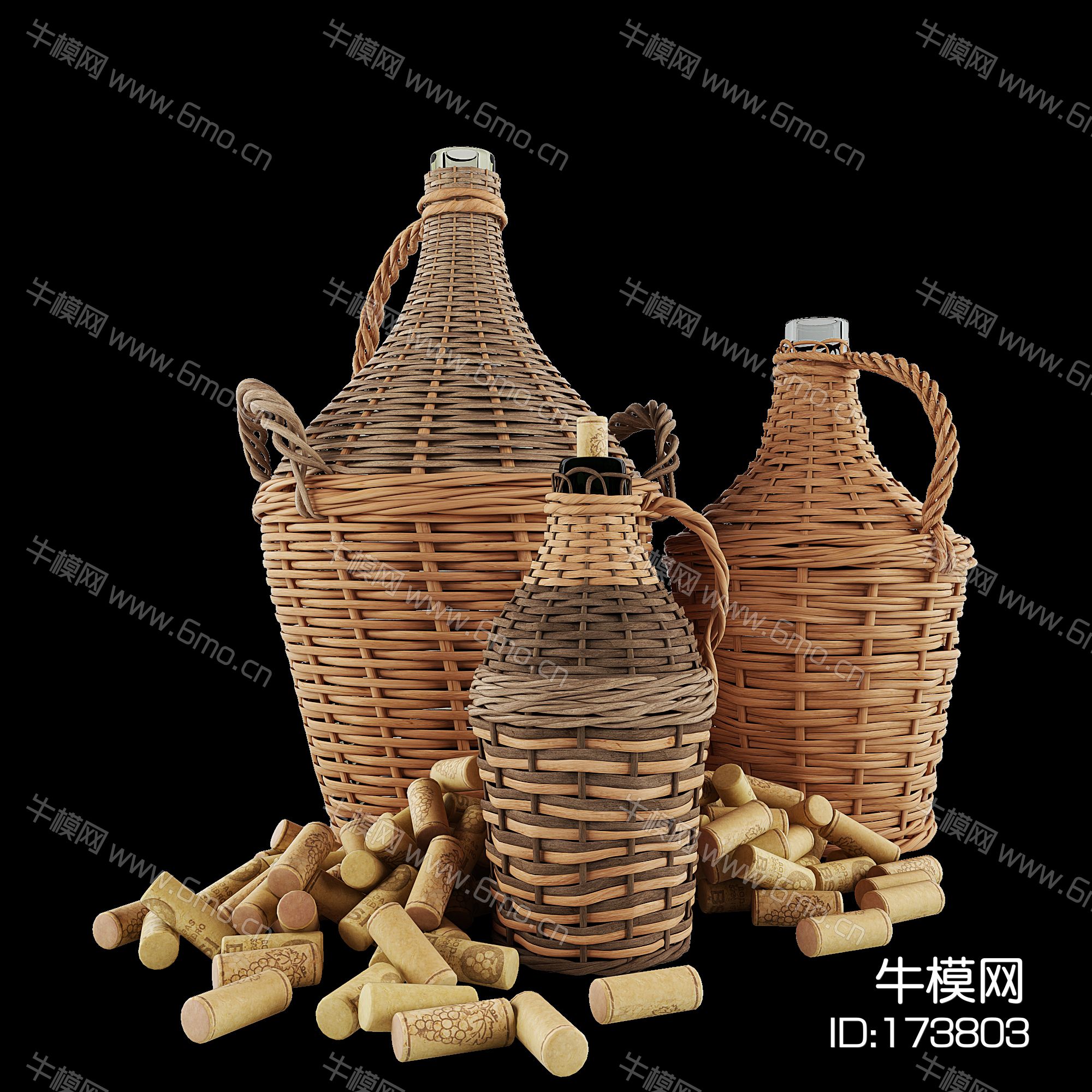 现代竹编水壶