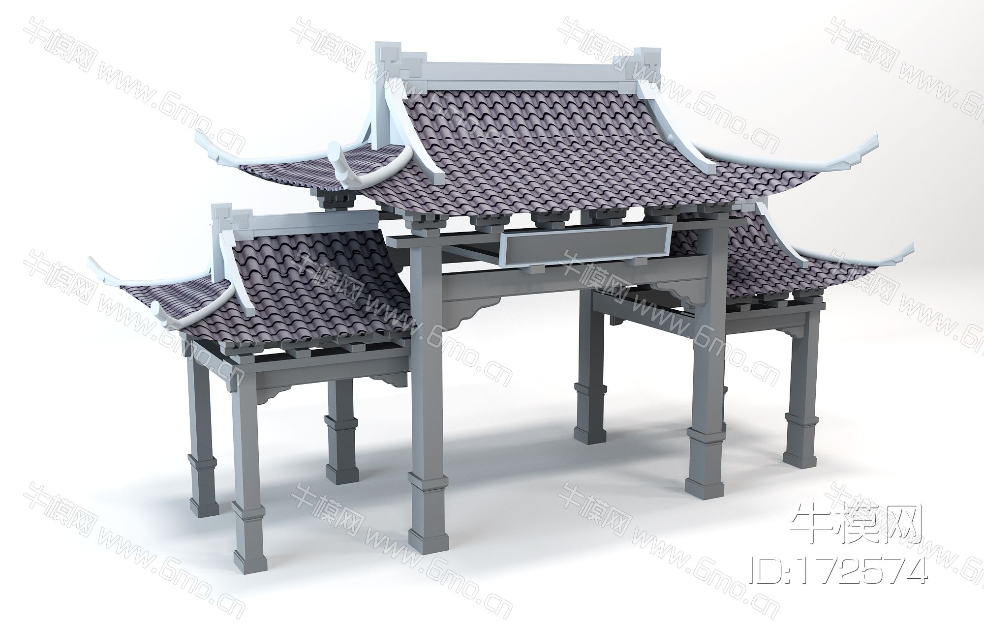 中式牌坊牌楼屋檐古建筑