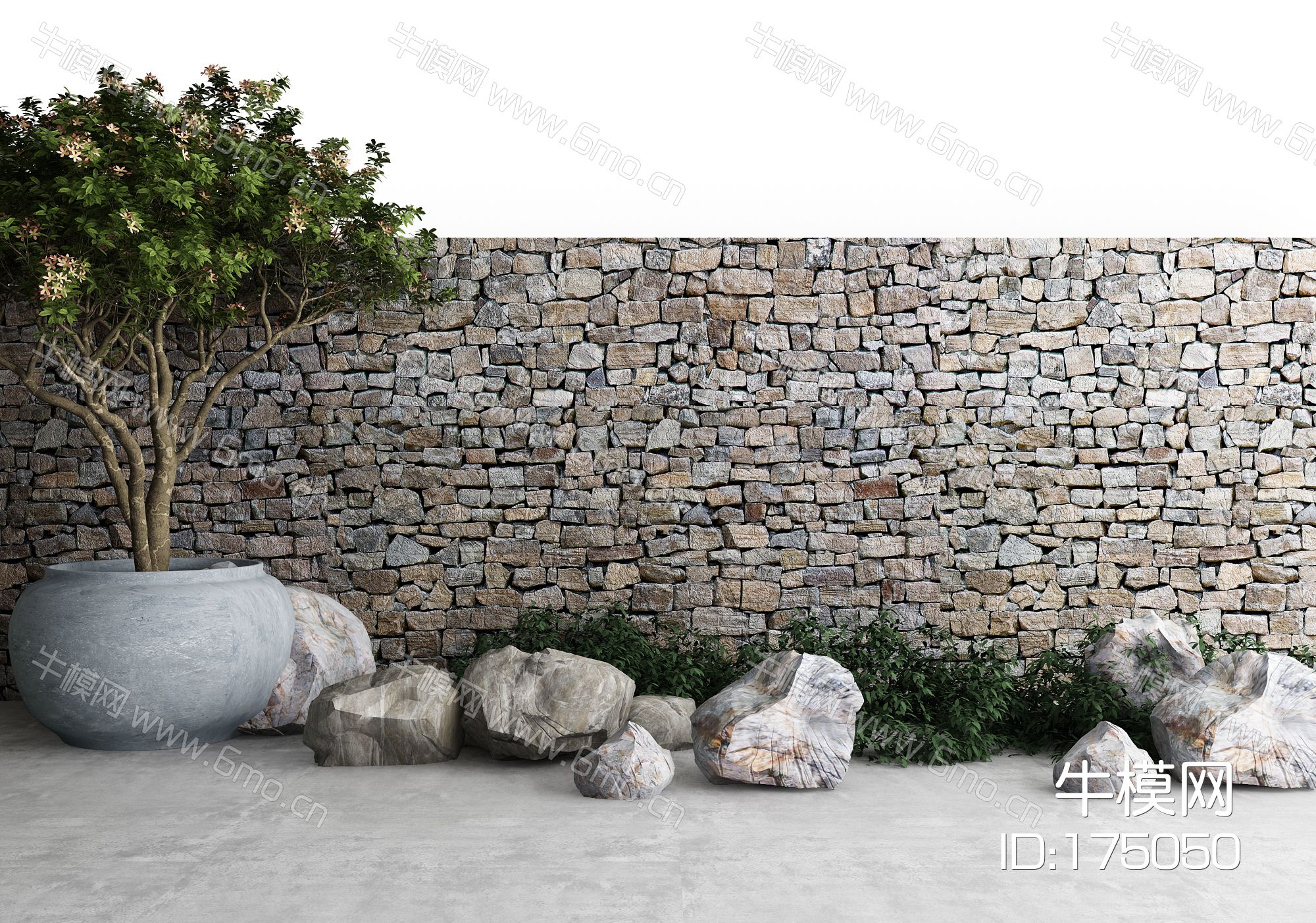 现代石头墙院墙围墙