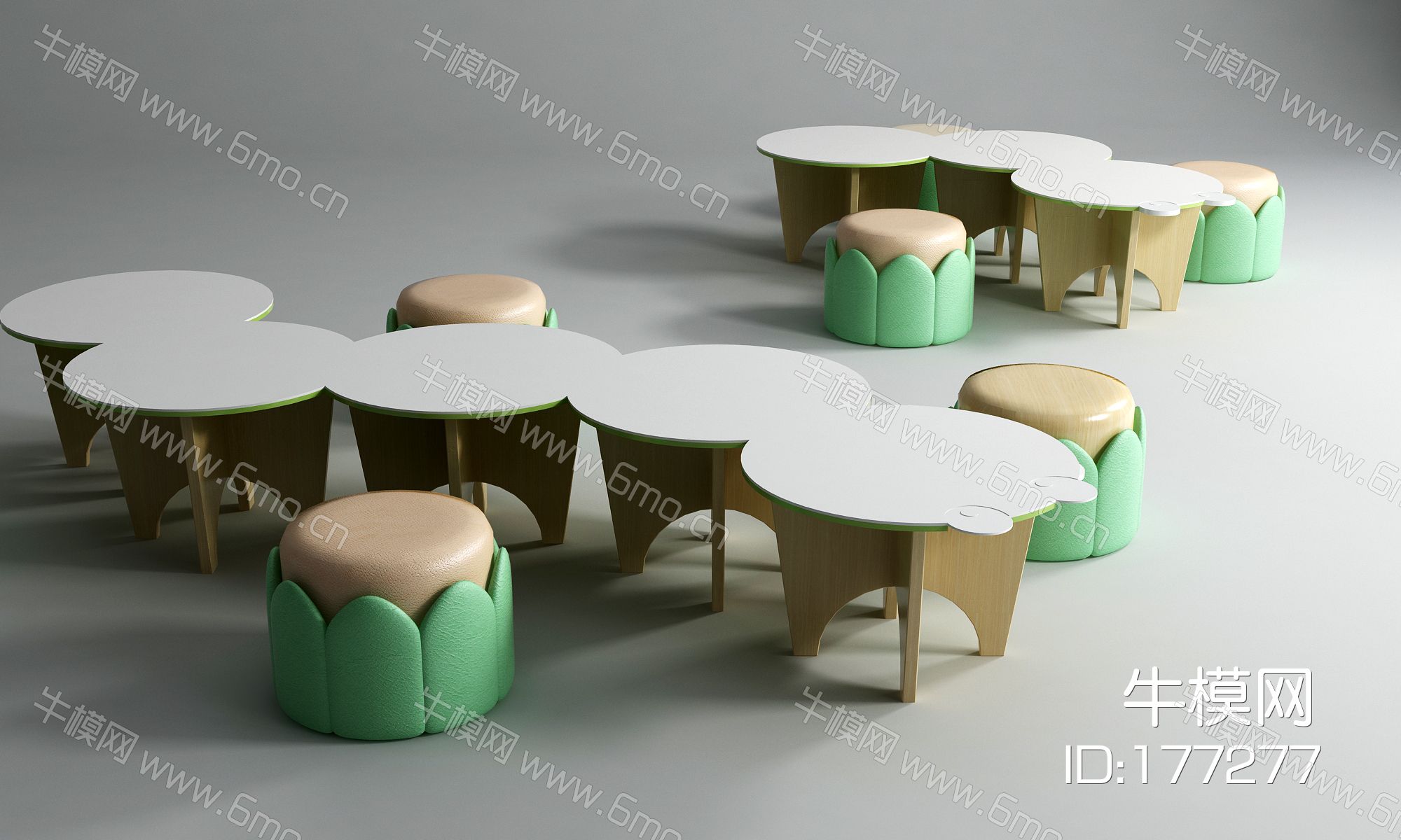 现代幼儿教室书桌椅