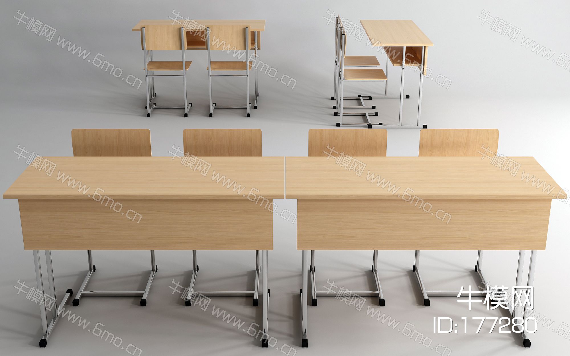 现代双人课桌椅  教室书桌椅