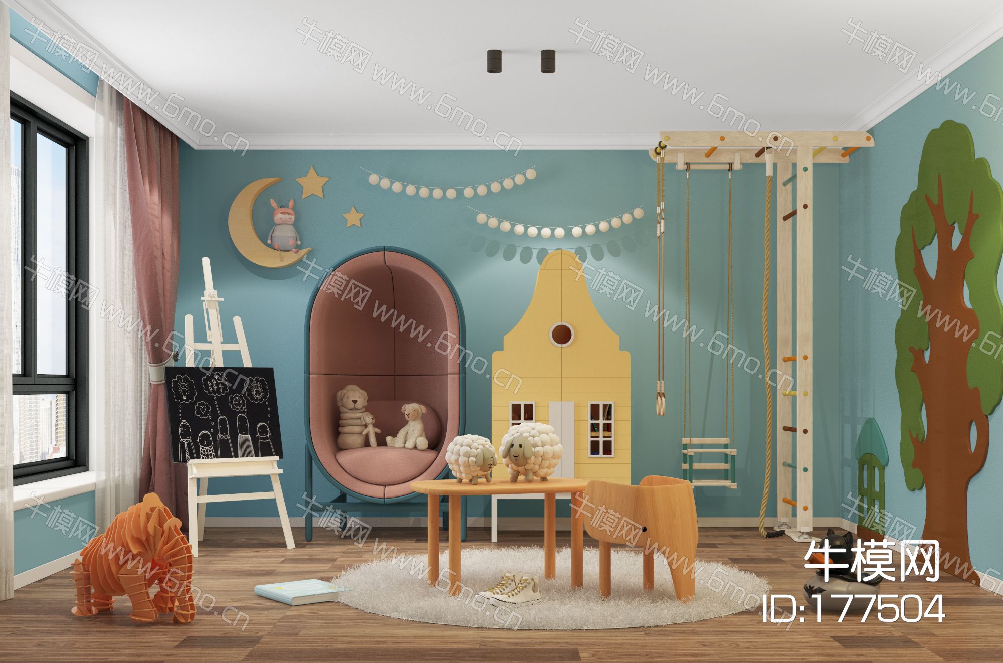 北欧现代儿童房 儿童玩具房