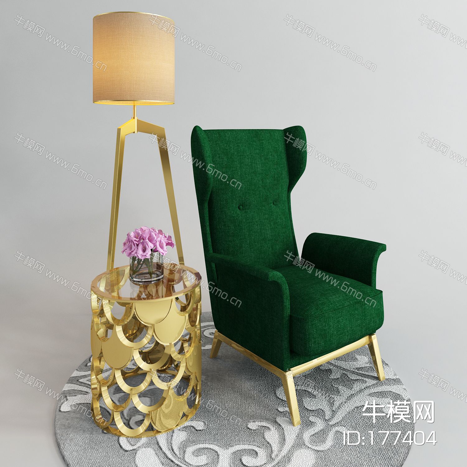 简欧休闲椅边几组合