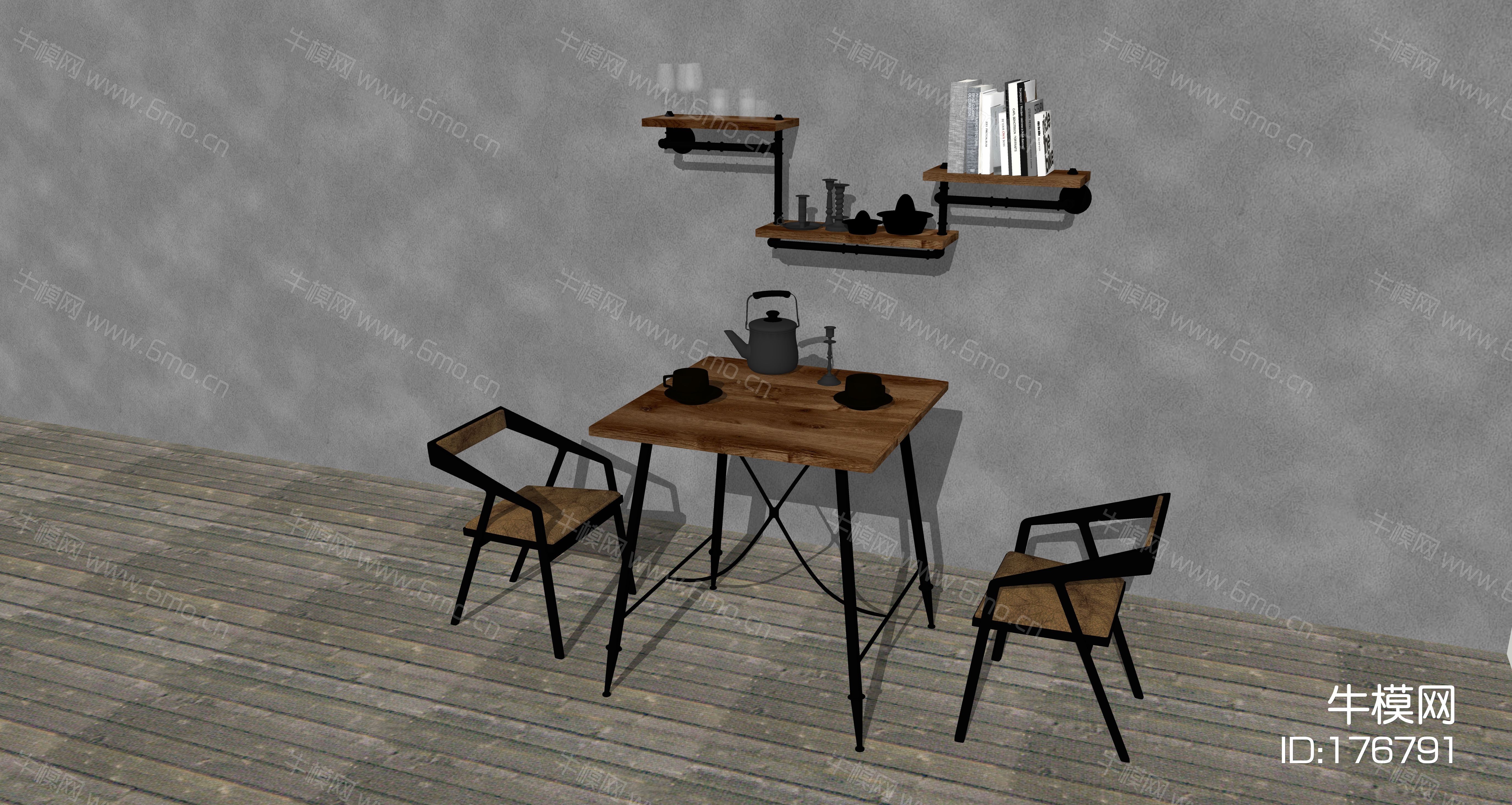 工业风咖啡桌椅 休闲单人桌椅