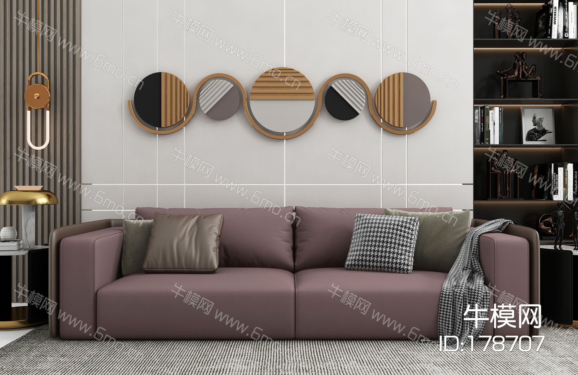 现代沙发墙饰组合