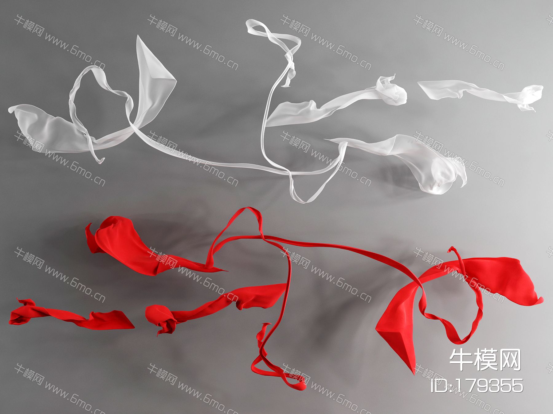 现代红飘带 丝绸 装饰挂件 艺术吊灯