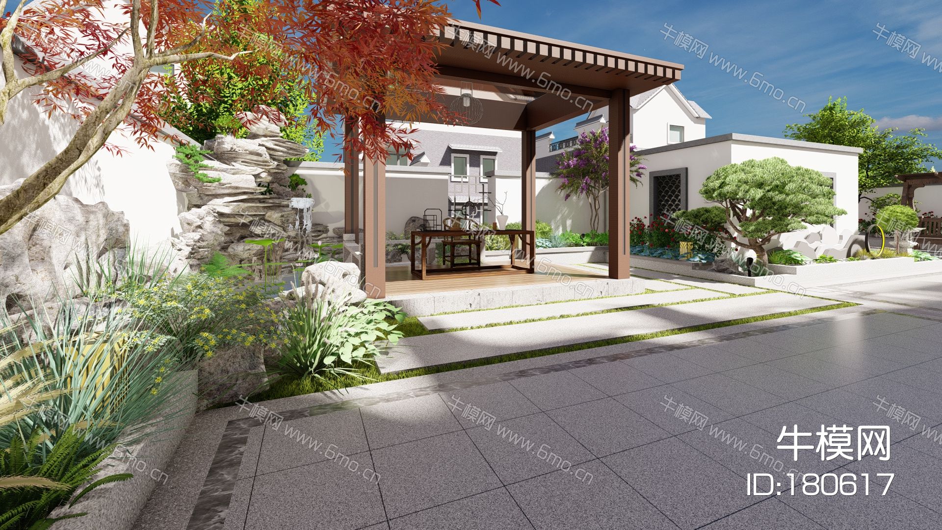 新中式风格庭院花园别墅