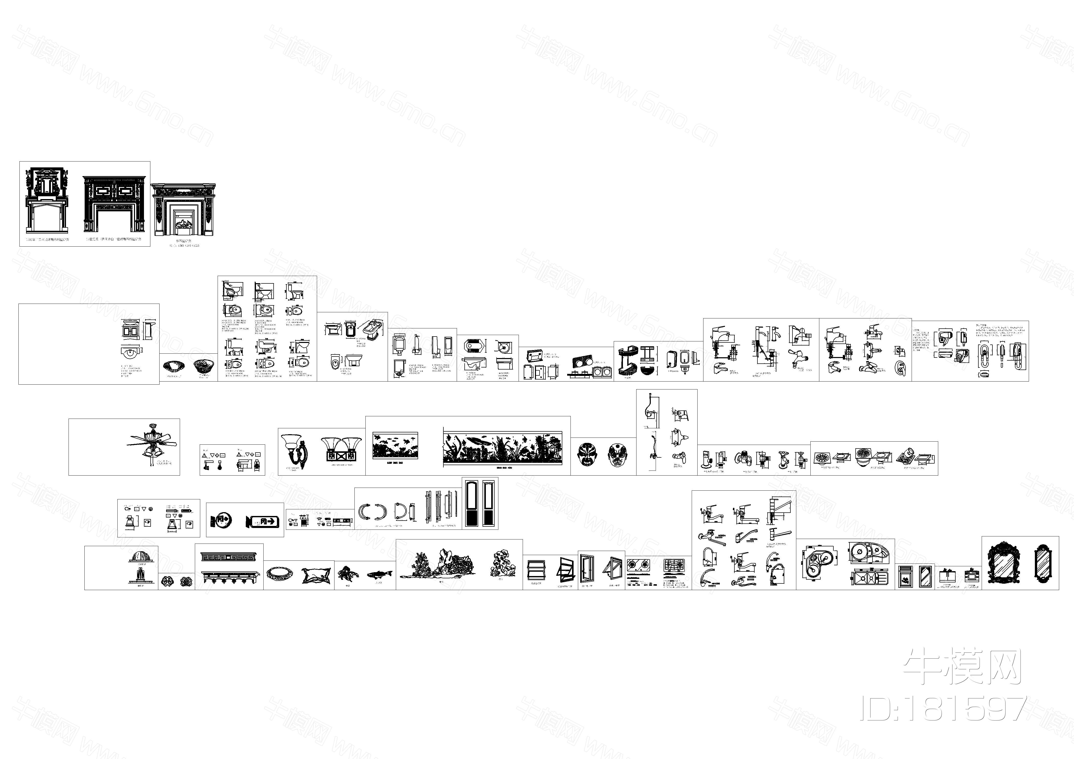 CAD洁具库平立图