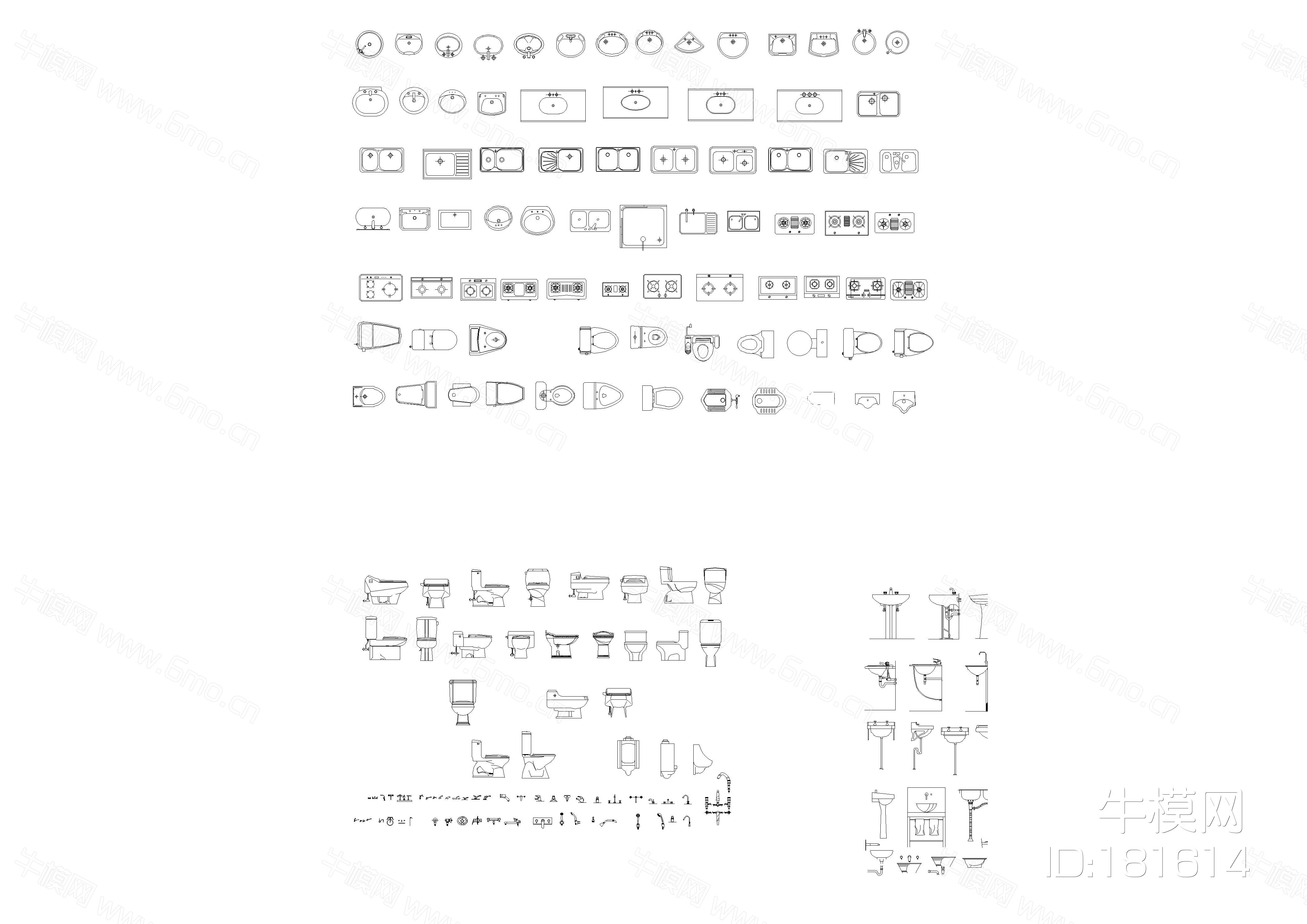 卫生间洁具常用CAD