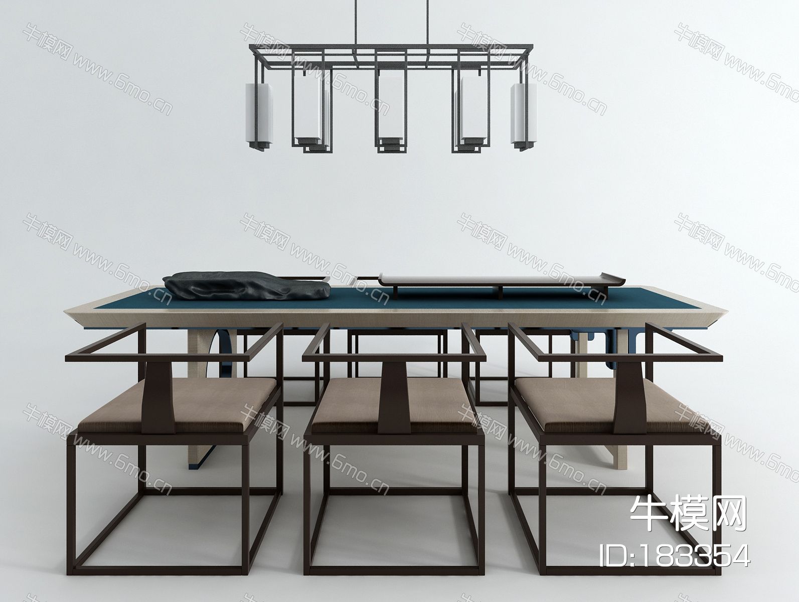 新中式茶桌椅  吊灯组合