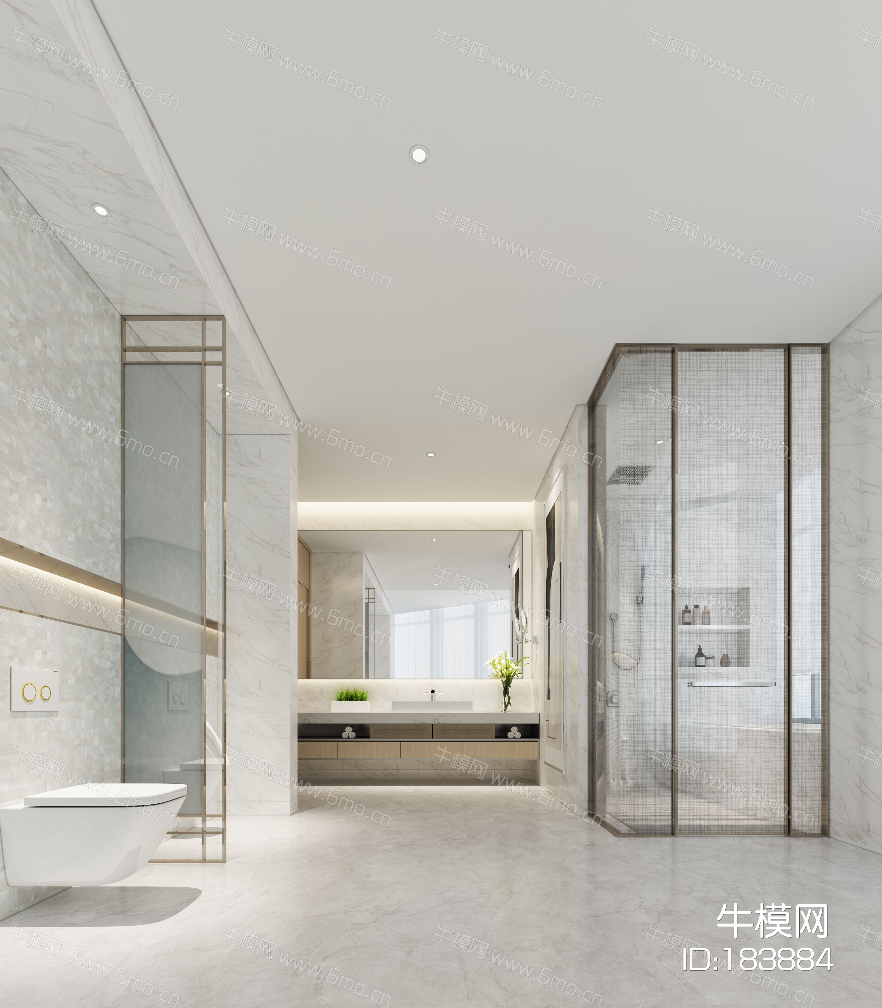 现代领导卫生间 总裁卫生间 挂壁式马桶