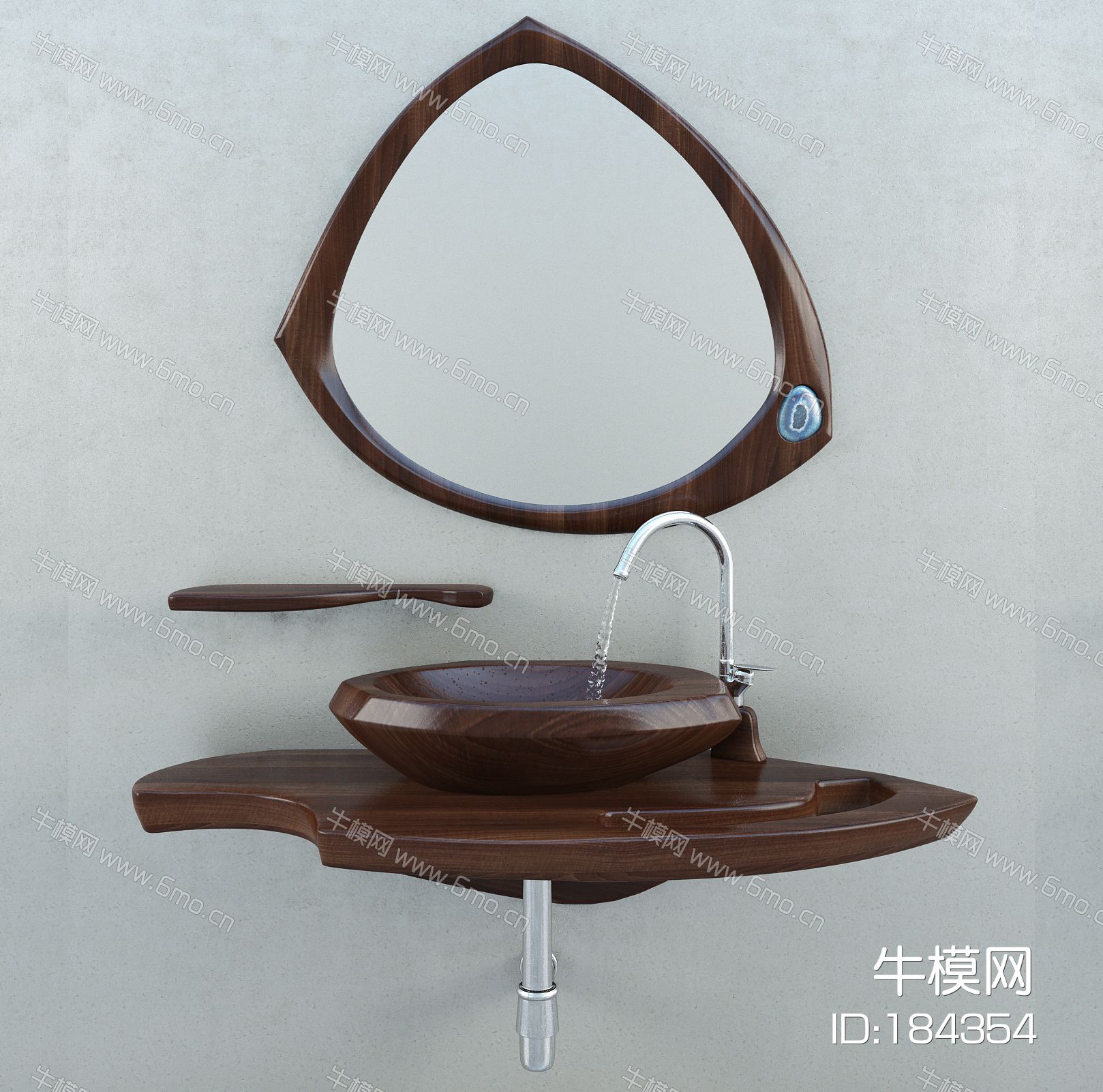 新古典木质艺术台盆镜子