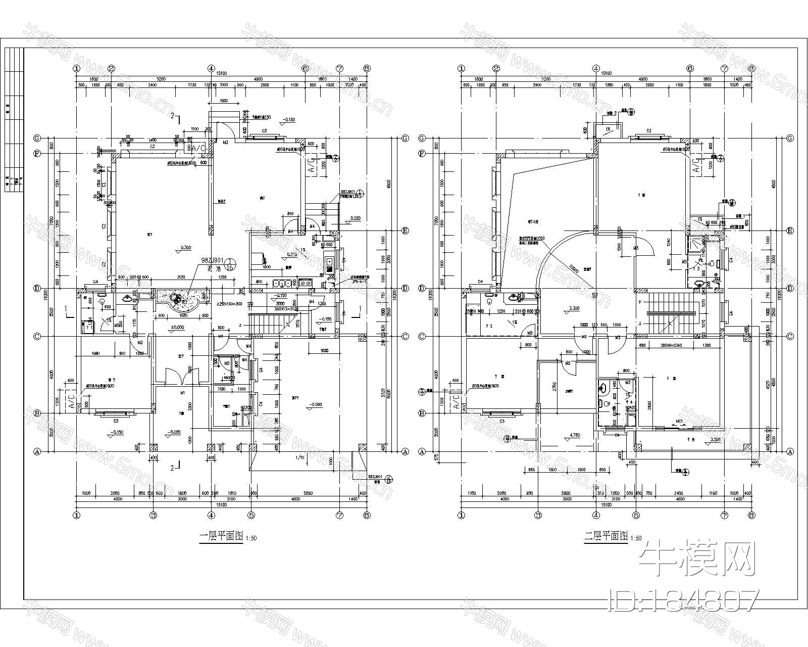 150套别墅建筑设计CAD施工图纸