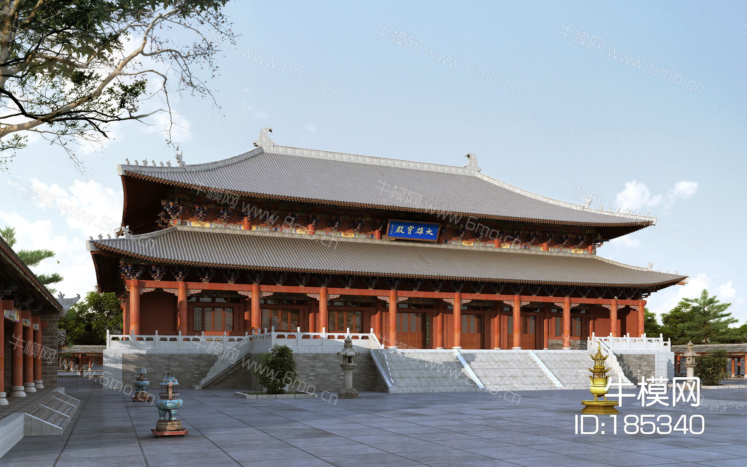 中式古建宫殿 大雄宝殿