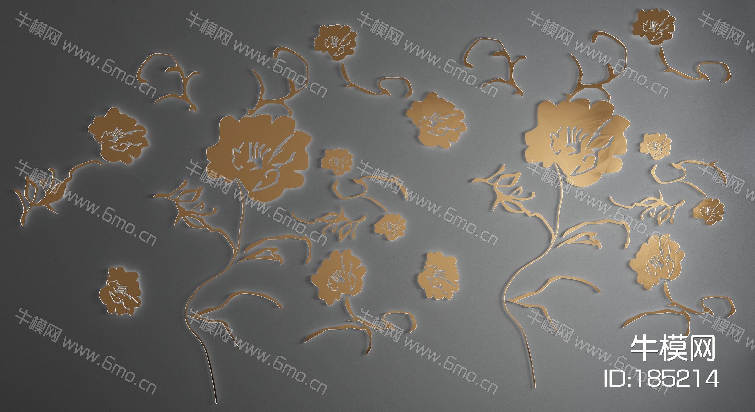 现代金属花瓣植物墙饰 挂件组合