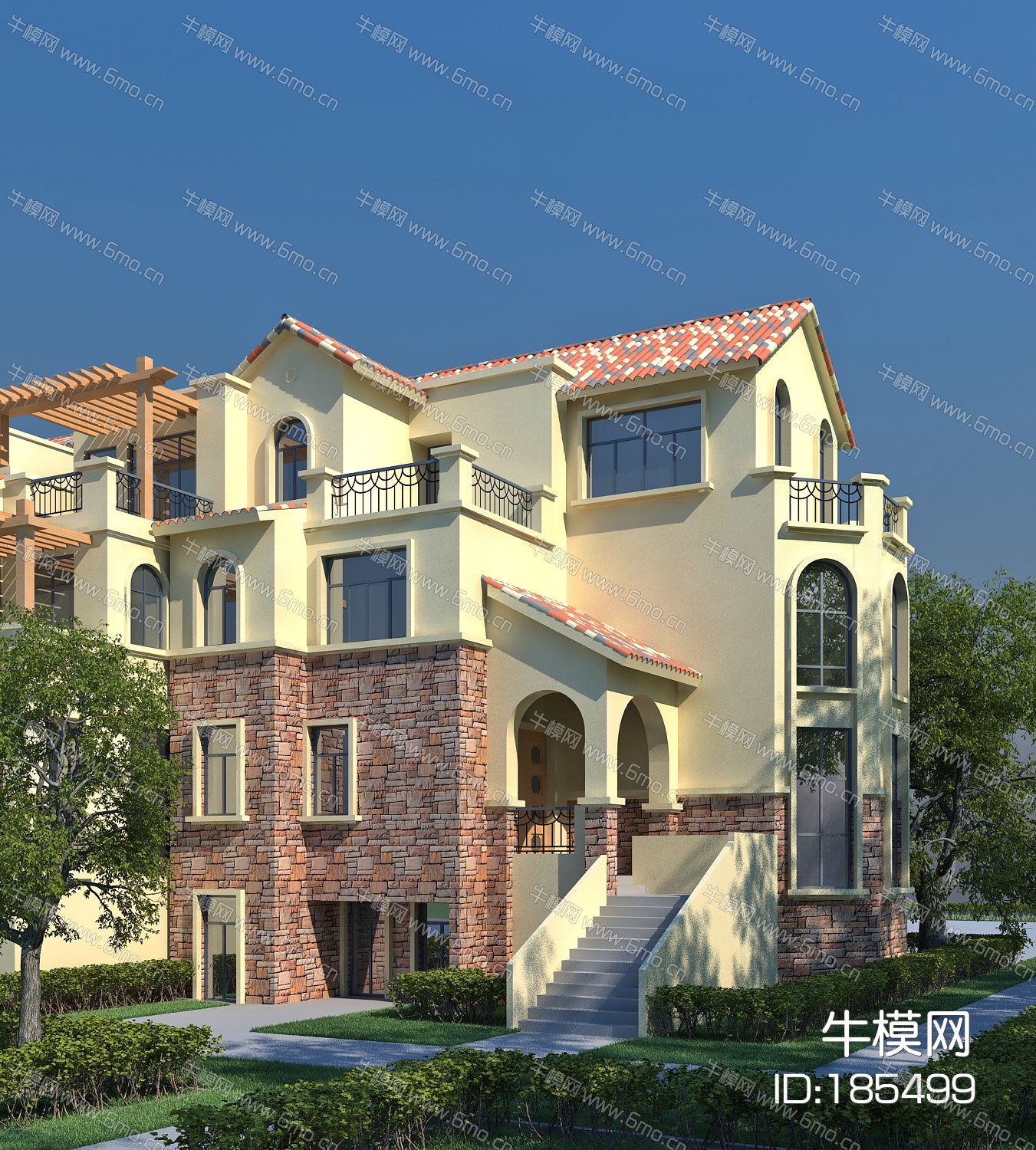 美式简美乡村别墅建筑外观