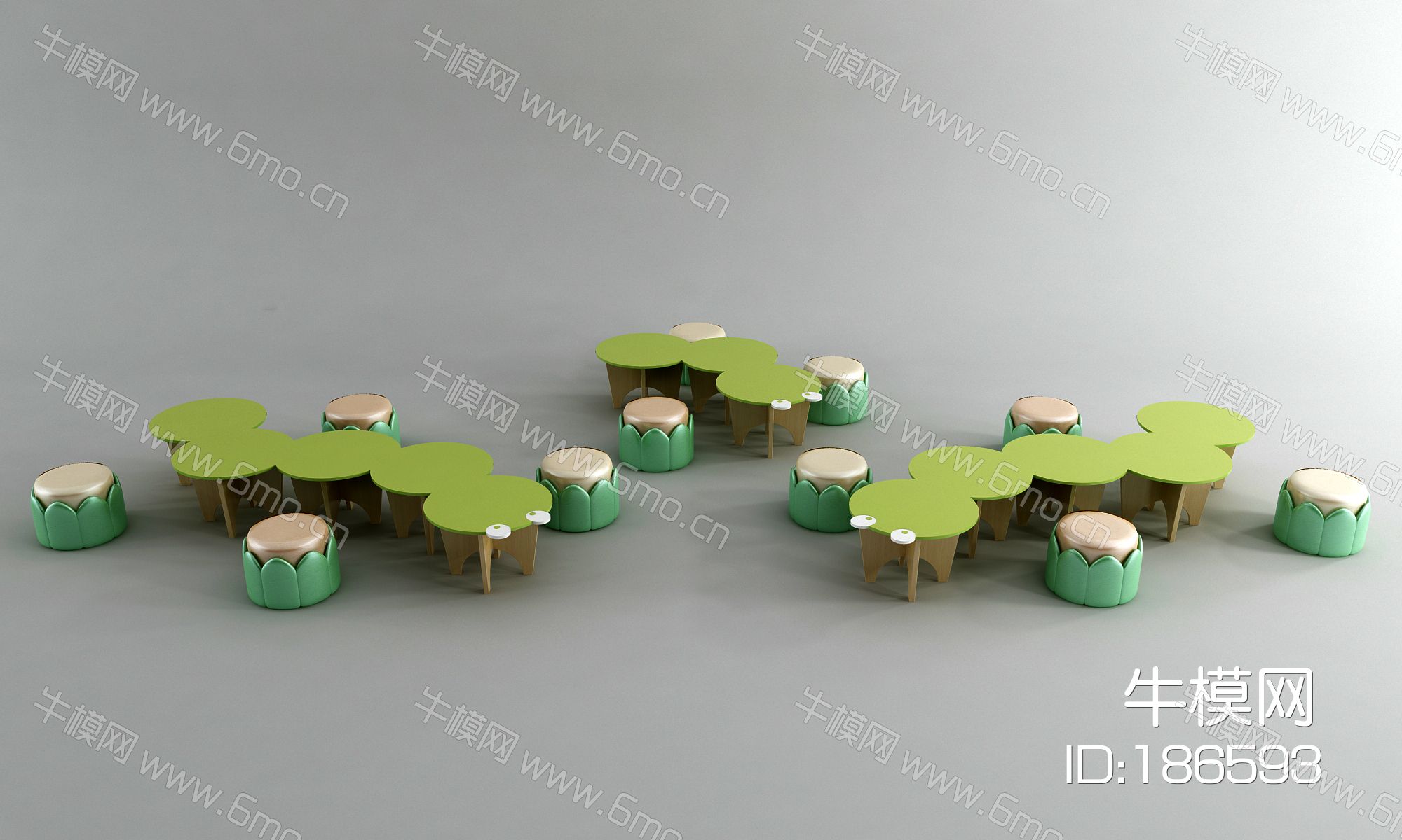 现代幼儿园桌椅 莲花凳