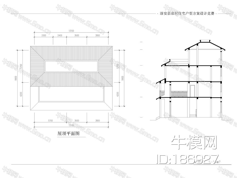 新农村住宅户型设计方案 CAD图纸+效果图