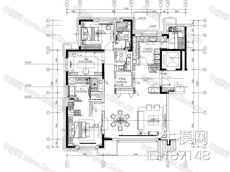 CCD-北京丰台区花乡樊家村175㎡样板间室内装修施工图+方案+效果图