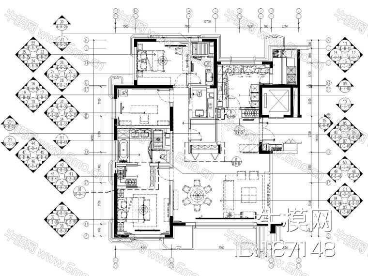 CCD-北京丰台区花乡樊家村175㎡样板间室内装修施工图+方案+效果图