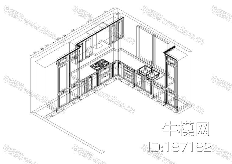 室内三维图橱柜图库-21款+带报价表橱柜图纸