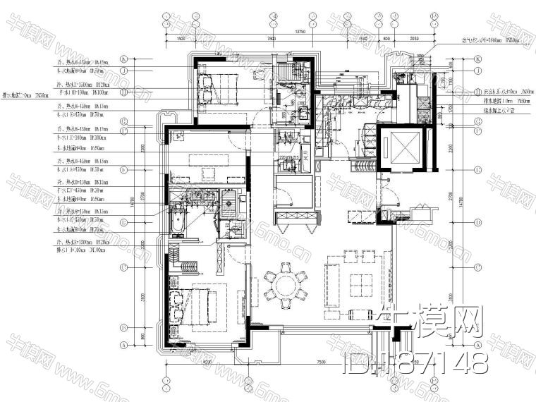 CCD-北京丰台区花乡樊家村175㎡样板间室内装修施工图+方案+效果图