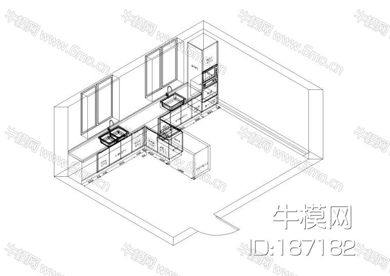 室内三维图橱柜图库-21款+带报价表橱柜图纸