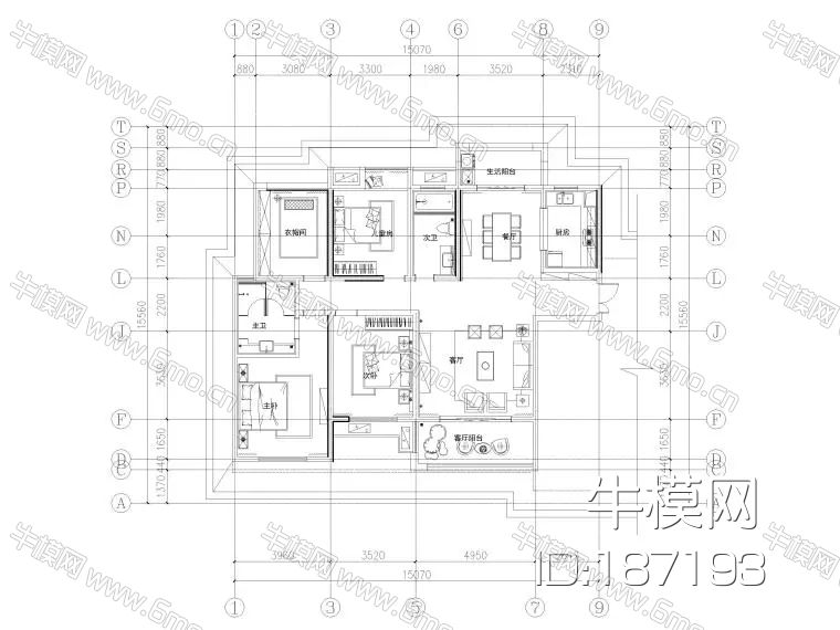 长沙岳阳富兴御城两套三居家装样板间装修设计施工图