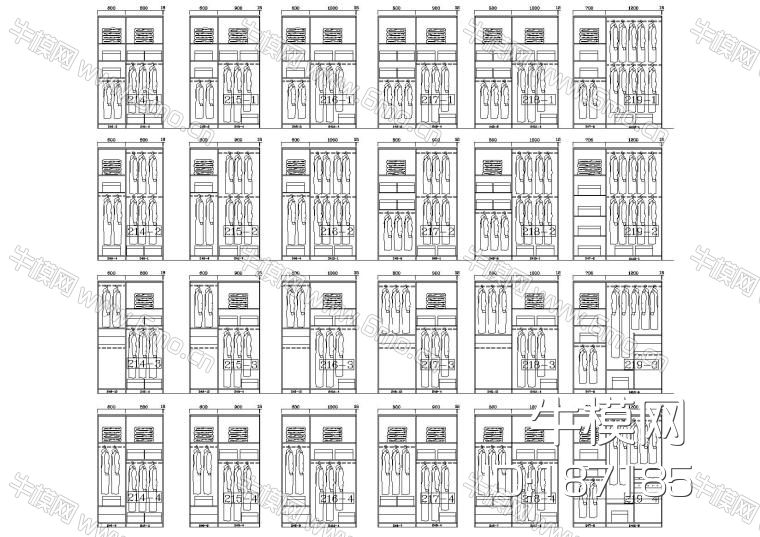 230款-成品衣柜模块及组合样式图例