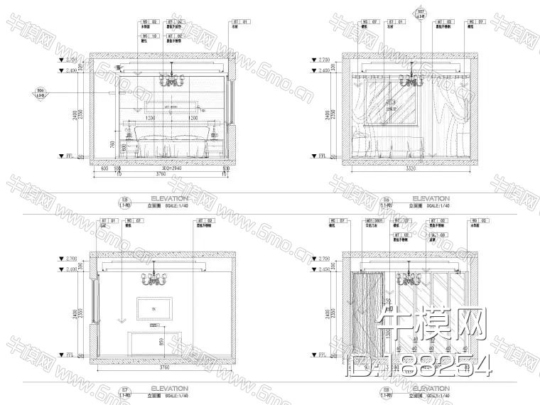 金螳螂_俪珠华庭85㎡现代二居室家装样板间装饰设计施工图