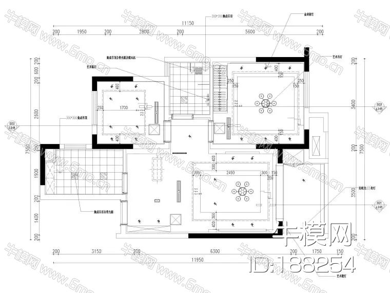 金螳螂_俪珠华庭85㎡现代二居室家装样板间装饰设计施工图