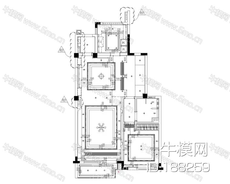 梁志天-苏州雅居乐相城迭层三居室别墅施工图+深化软装方案+效果图