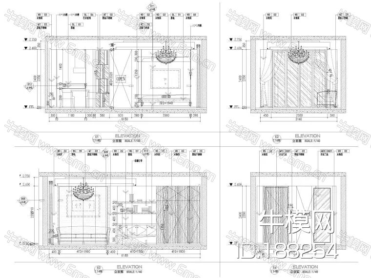 金螳螂_俪珠华庭85㎡现代二居室家装样板间装饰设计施工图