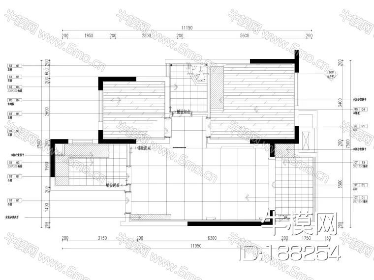 金螳螂_俪珠华庭85㎡现代二居室家装样板间装饰设计施工图