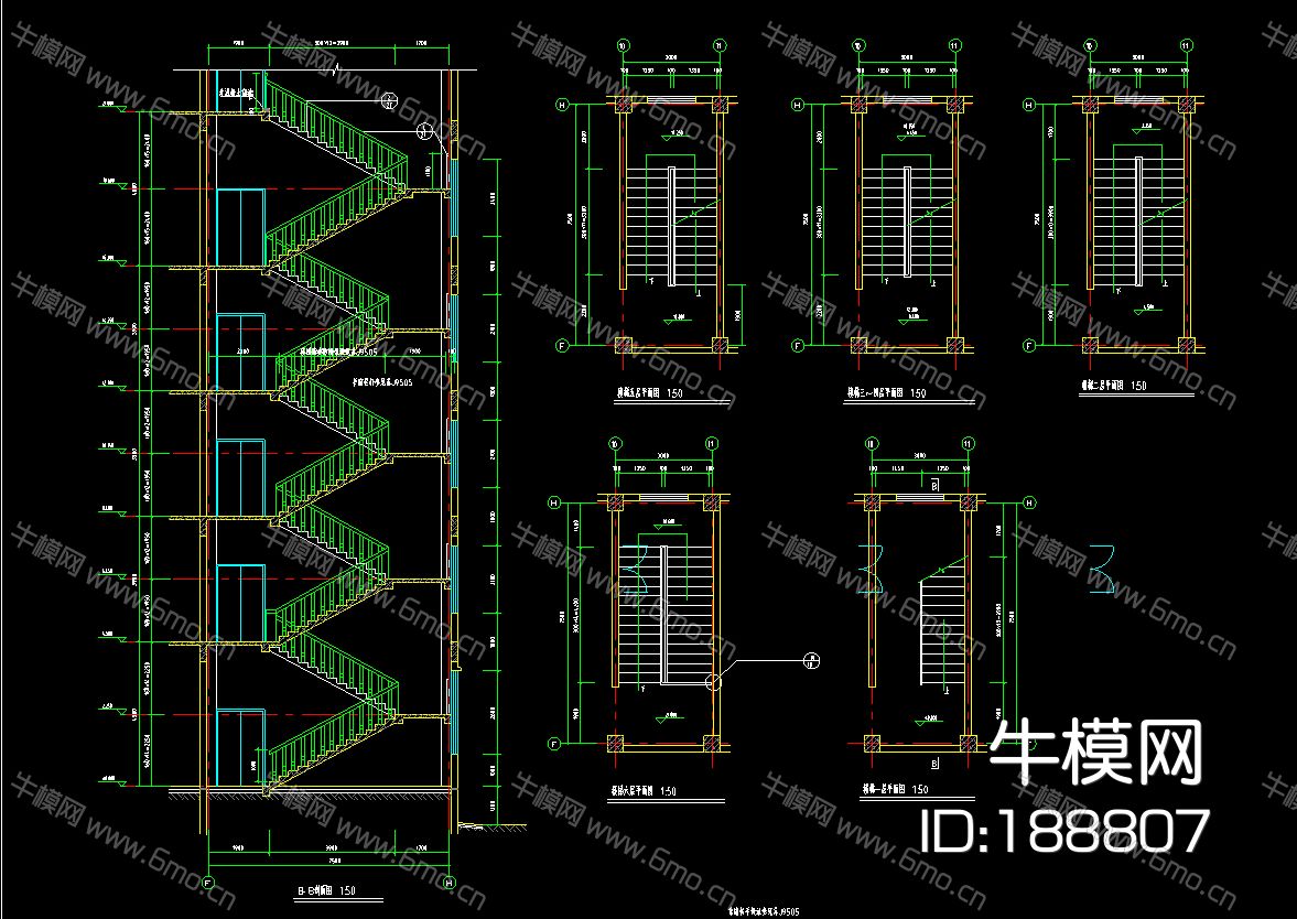 楼梯、电梯、卫生间节点大样CAD