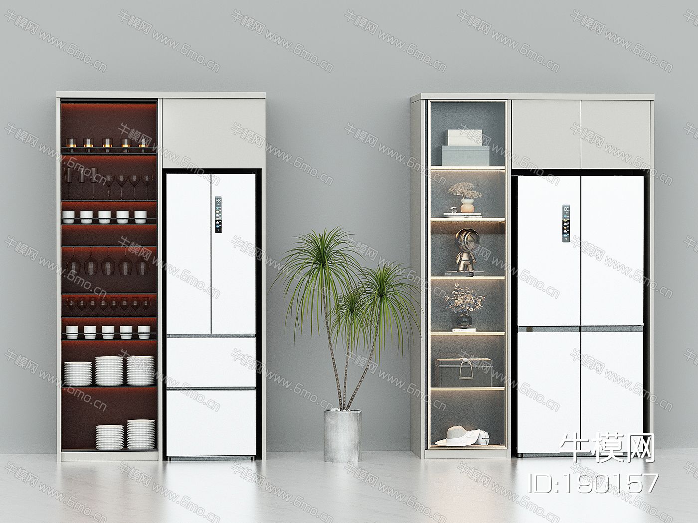 现代冰箱酒柜组合，冰箱一体柜，双开门冰箱，餐厅储物柜，备餐柜