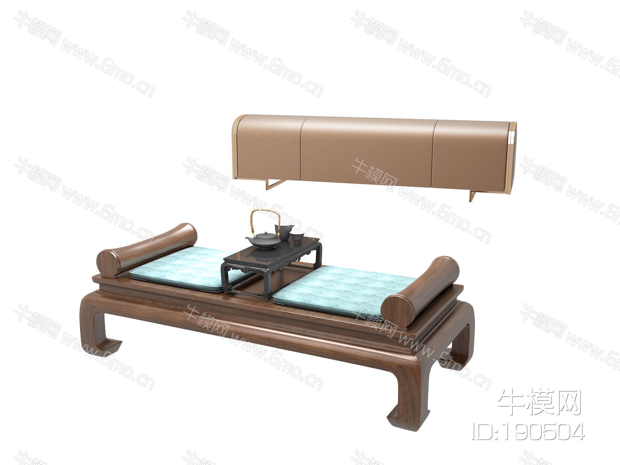 中式床尾凳