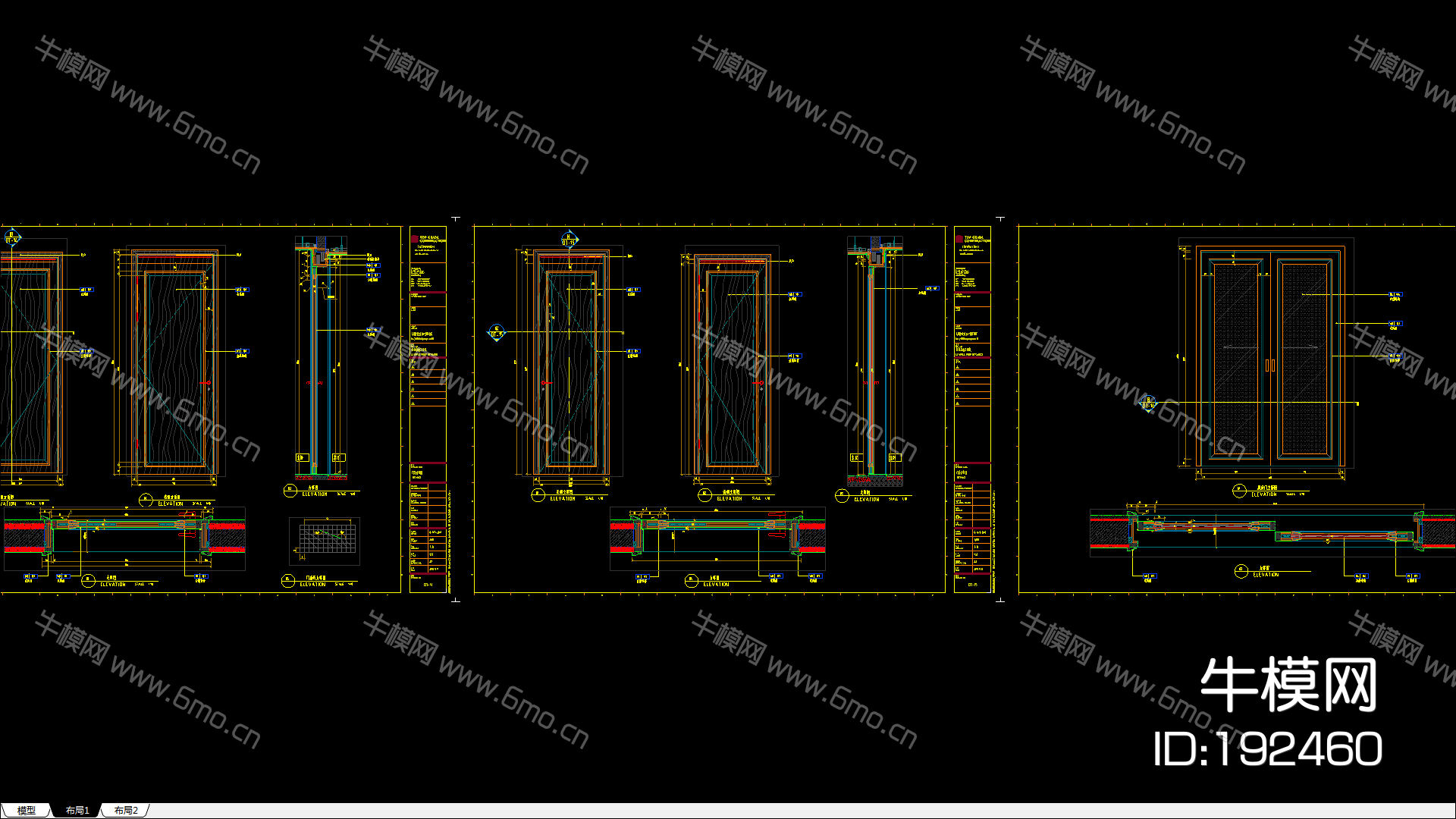 无锡蠡湖金茂府122㎡现代三居室样板间装修设计施工图+效果图