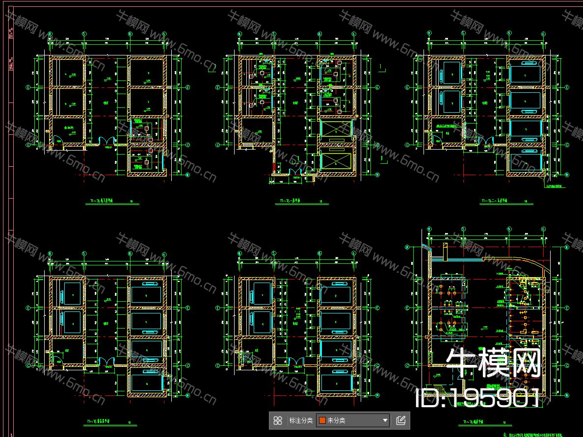 某大型医院门诊楼建筑结构工程项目平面立面电梯雨棚CAD施工图设计图纸
