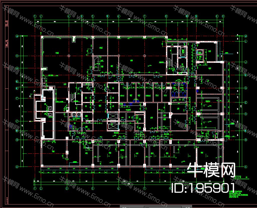 某大型医院门诊楼建筑结构工程项目平面立面电梯雨棚CAD施工图设计图纸