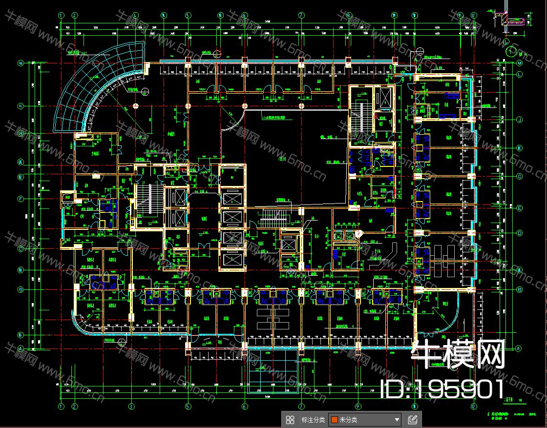 某大型医院门诊楼建筑结构工程项目平面立面电梯雨棚CAD施工图设计图纸