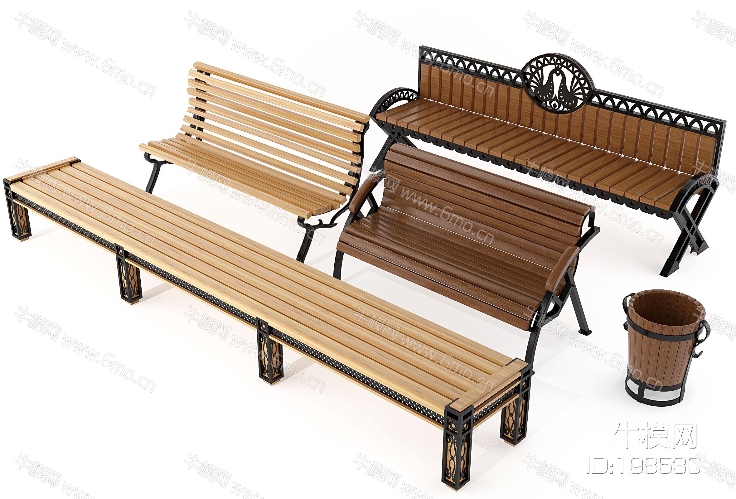 欧式铁艺户外公共椅长条椅