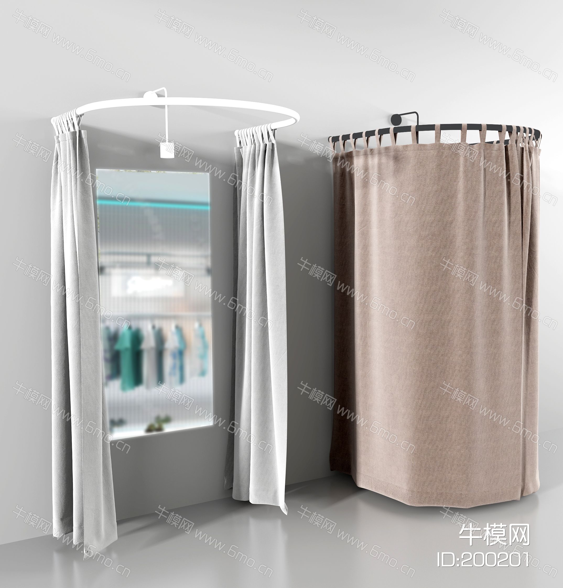 现代试衣间 布帘 拉帘